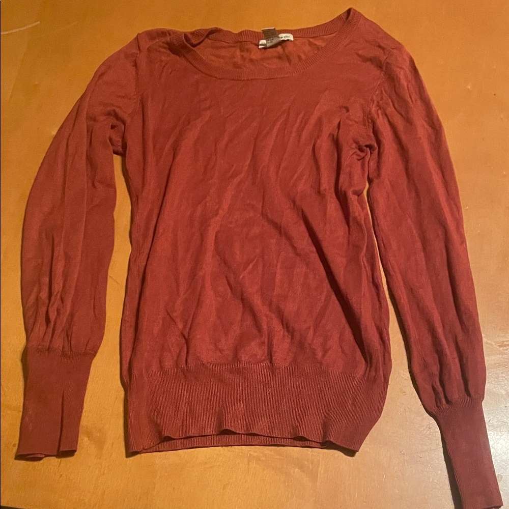 Forever 21 Warm Red Crew Neck Sweater